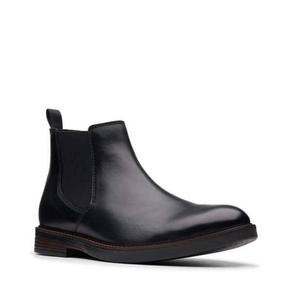 Clarks Mens Paulson Up Chelsea Boots Black | UK-6740398